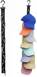 HASTHIP® Wall Hanging Hat Organizer Clip Belt, Wardrobe Caps Holder, Storage Belt with 8Pcs Clips Hat Storage Rack, Swivel... Price In India