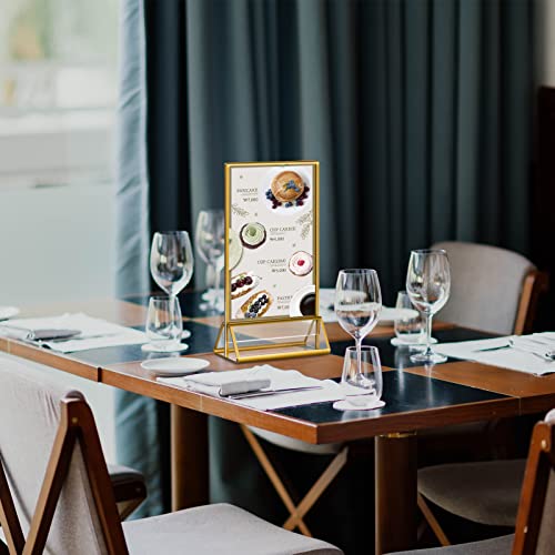 Boxalls Acrylic Sign Holders Gold Border - 6 Pack, 4X6 Gold Clear Picture Frames Vertical Stand, Double Sided Menu Holder Display For Wedding Table Number, Restaurant Recipe, Photo #TOP6