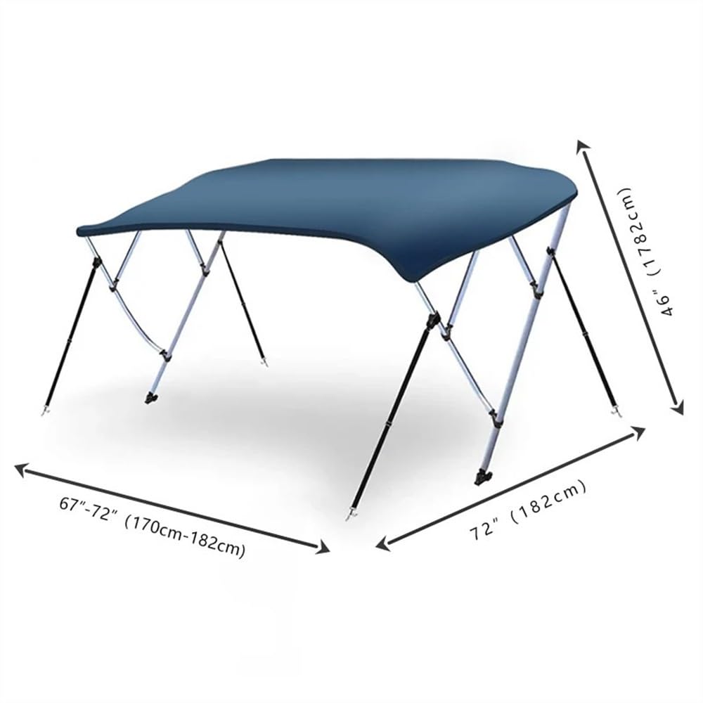 3 Tendalino for Barca Tendalino for Barca Blu in Poliestere 600D con Tubo in Alluminio anodizzato (Color : 67-72 inch)