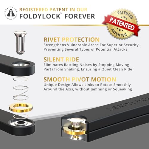 Image of FoldyLock Forever Folding Bike Lock - Patented Sleek High Security Sold Secure Gold Bicycle Lock - Heavy Duty Anti Theft Smart Guard with Keys - 90cm | Lightweight Sleek 18 /18 High Security Bicycle Lock, Sold Secure Gold, Heavy Duty Anti Theft Smart Guard, Case Mount Included