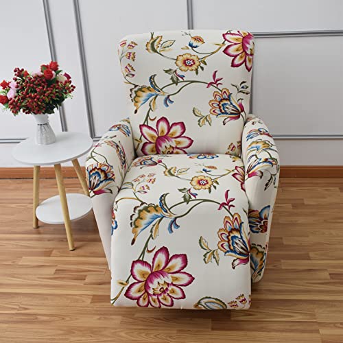 Krfoonn Recliner Slipcovers Stretch Printed Sofa Cover 4-Piece Lazy Boy Chair Covers Fallon Collection Slipcover Furniture Protector Leather Recliner Chair Cover For Rocking Recliner, A12 #TOP1