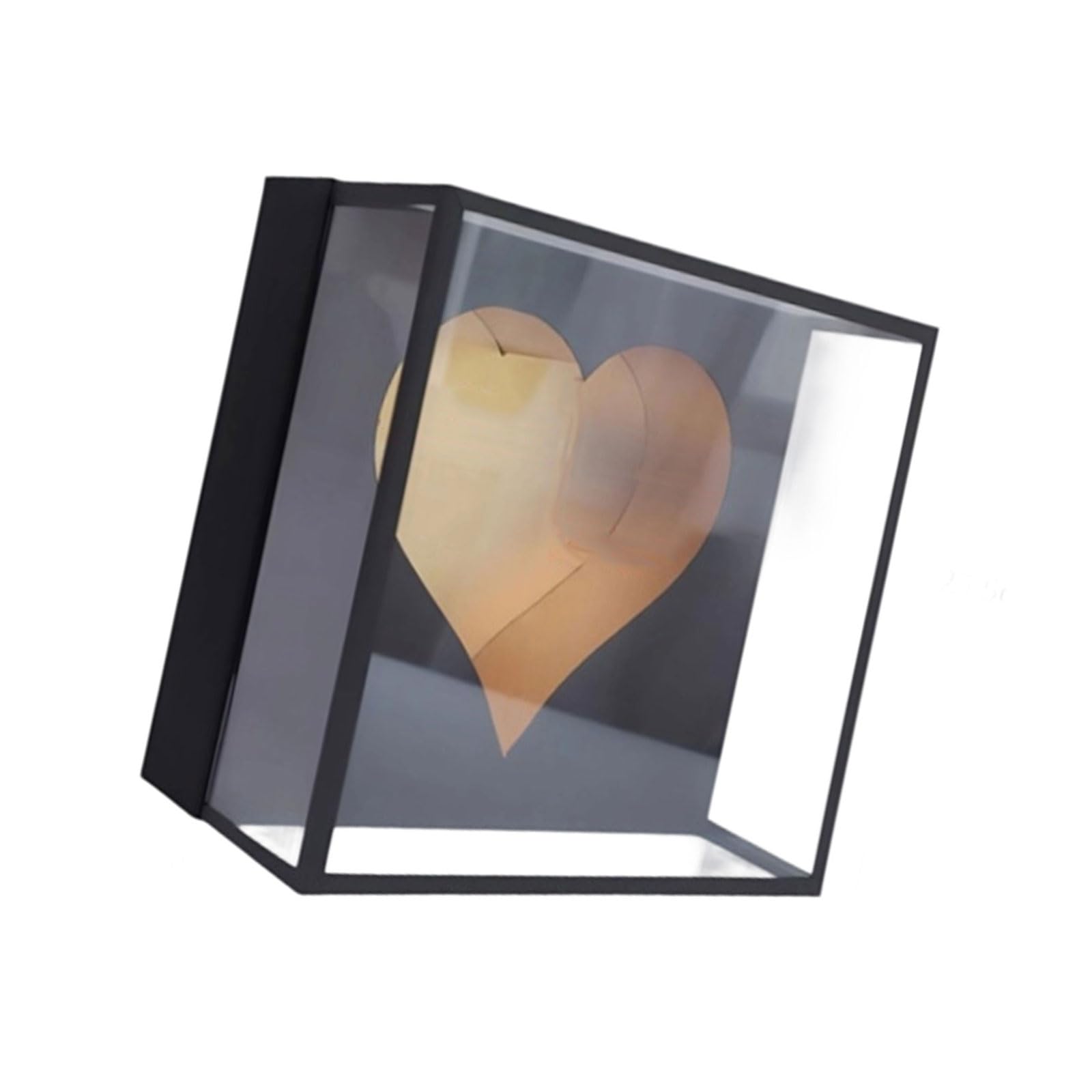 ZBIianxer Heart Designs Acrylic Display Case Packaging for Preserving Roses Jewelry Decorative Items Heart Molded Gift Box