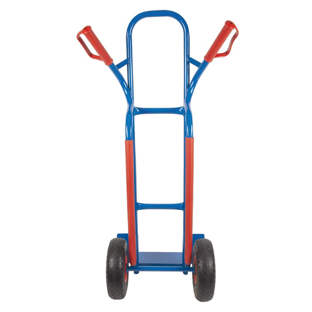 Trestles Profi Sackkarre Sackkarren Vollgummireifen 250kg S04 blau Treppensteiger Transportkarre Treppensackkarre | Stahl | Treppenrutschkufen | Radschutz | große Schaufel | Sicherheitsgriffe