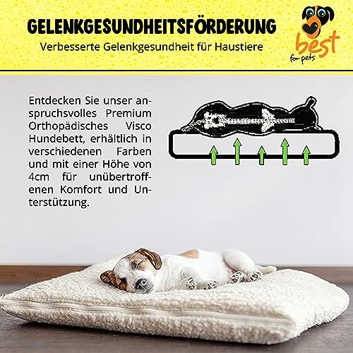Best for Pets Orthopädisches Hundebett | Hundebett Waschbar | Viskoelastisches | Orthopädisches Hundekissen | Memory Foam Matratze | Hundematte Orthopädisch | Faltbares (45x55x4)