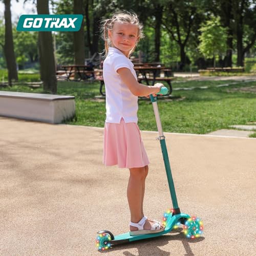 Image of Gotrax KS1 Kids Kick Scooter, 3 Wheels for Boys & Girls 2-8, Gifts | LED Light-Up Wheels, 3 Adjustable Handlebar, Easy Assembly, Lightweight, Wide Anti-Slip Deck, Lean to Steer, Max Load 110 lbs