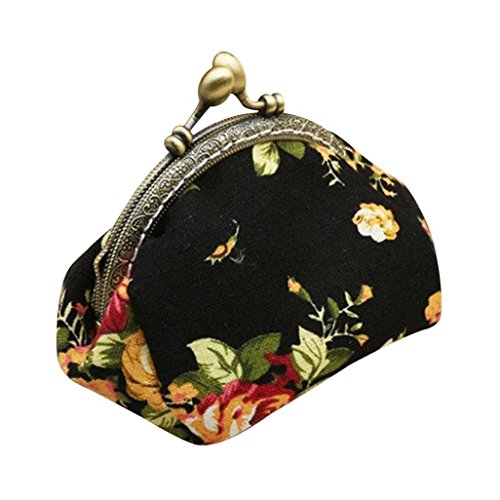 Fligatto - Bolso de Mano para Mujer, diseño de Flores, Color Negro