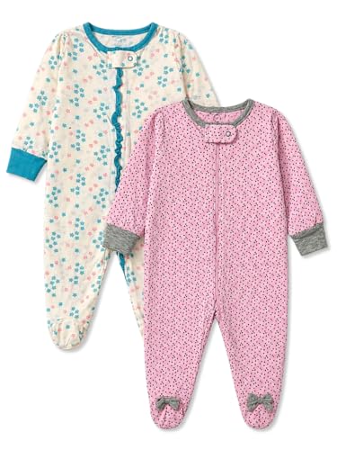 Image of TuddyBuddy Baby Girl's Cotton Printed Full Sleeves Sleepsuit /Footed Rompers for Baby Girl