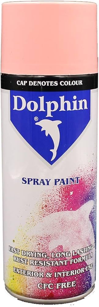 Hasanat Essentials Dolphin Spray Paint Quick Drying Non Drip Gloss Matt DIY Home Industrial Garage Automobile Fast Drying 400 ML Can (Light Pink)