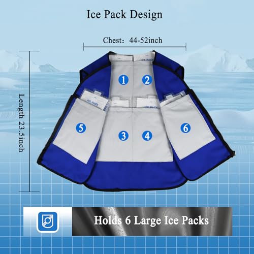 Cooling Vest for Men Women Teens,Adjustable Ice Vest with 20 Pcs Ice Packs for Hot Weather Use,Ideal for Outdoor Work,Fishing,Cycling,Running,Gardening,Motorcycle2