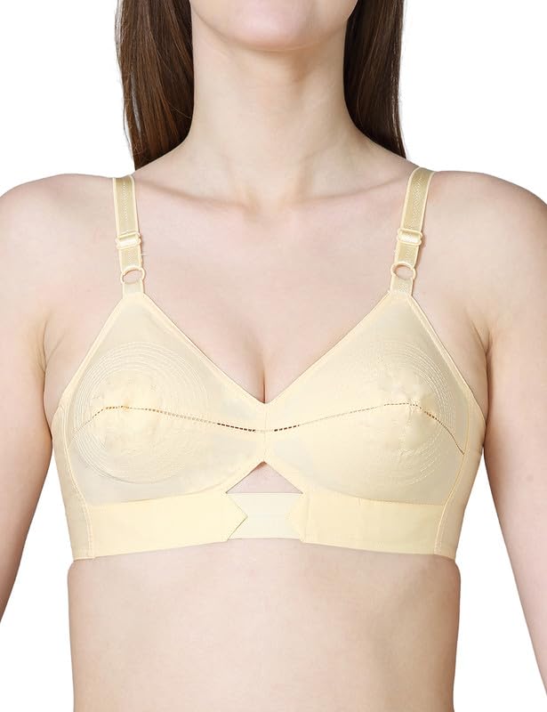 Image of VSTAR Queen U Black CLR Soft Cotton Bra for Women | Wirefree, Single Layered Seamed Cups | Adjustable Straps | Comfy Non Padded Bra 32 | Cool Grey
