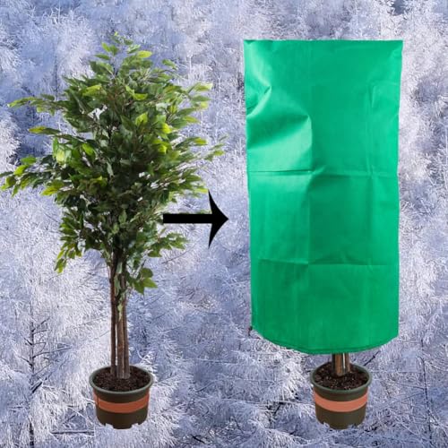Cordon de serrage en non-tissé pour plantes et légumes - 100 x 150 cm - Extra large - Protection pour plantes - Protection des arbres en pot (100 x 150 cm)