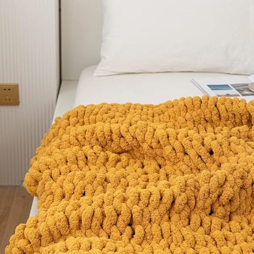 Manta de punto de chenilla hecha a mano suave y acogedora para sofá cama 8