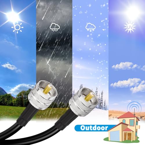 Image of Superbat PL259 Cable 25ft RG8X Coaxial Cable PL-259 UHF Male Coax Jumper | 50 Ohm for CB Radio Antenna Analyzer Dummy Load SWR Meter Coax Switch Tuner UHF Duplexer etc.