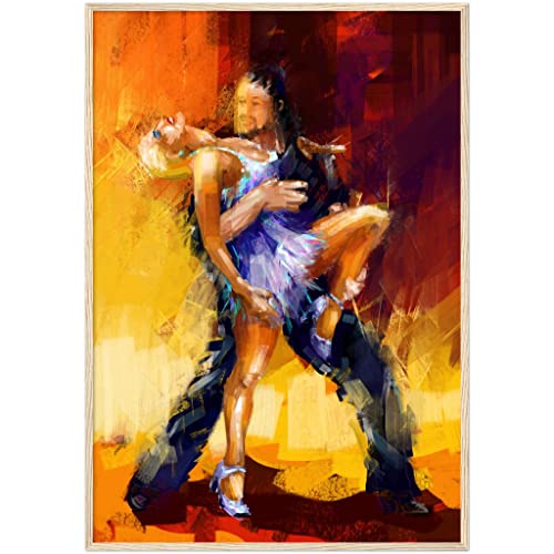 Décoration murale de danse Rumba Romance sous impression d'art en bois de 70 x 100 cm