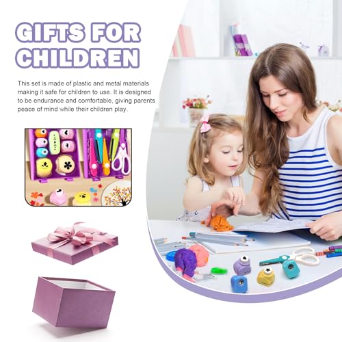 Wshxjzyay Creative Kids DIY Puncher Craft Set, Craft Scissors and Hole Punch Set, Paper Hole Puncher for Kids, Shape Cutters for Crafts, Craft Hole Punch Shapes Set, Fun Hole Puncher Shapes for Kids