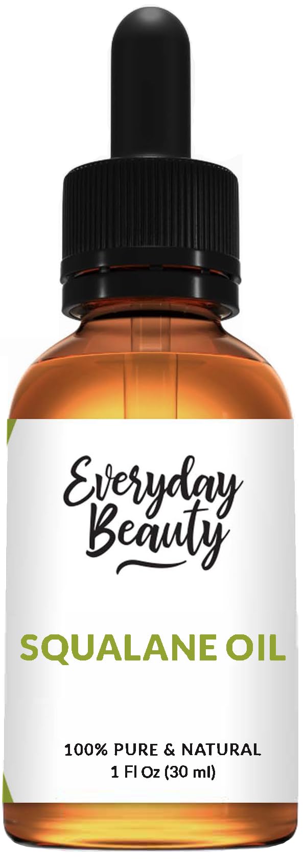 Squalane Oil - 100% Pure & Natural Plant Derived Facial Oil 1 Fl Oz Glass Bottle & Dropper - Cold Pressed and Unrefined Premium Grade Multipurpose Moisturizing Oil For Skin and Hair