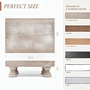 Eosahr farmhouse riser for room decor decorative pedestal stand for display your home decorations and uniquely soap stand rustic bathroom counter tray and kitchen decor natural wood  urban country home decor