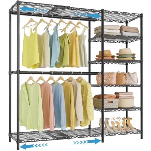 Image of VIPEK X2 Plus Expandable Heavy Duty Clothes Rack, Closet System Black