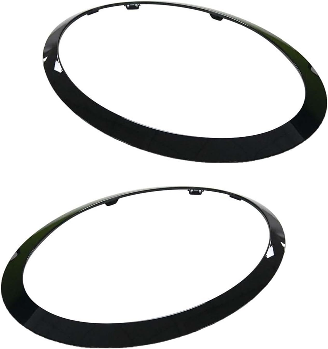 51137300632 2Pcs Compatible For Mini Cooper F55 F56 F57 2014 Gloss Black Headlight Ring Bezel Trim Surround Cover Rear Light Frame Car Ac