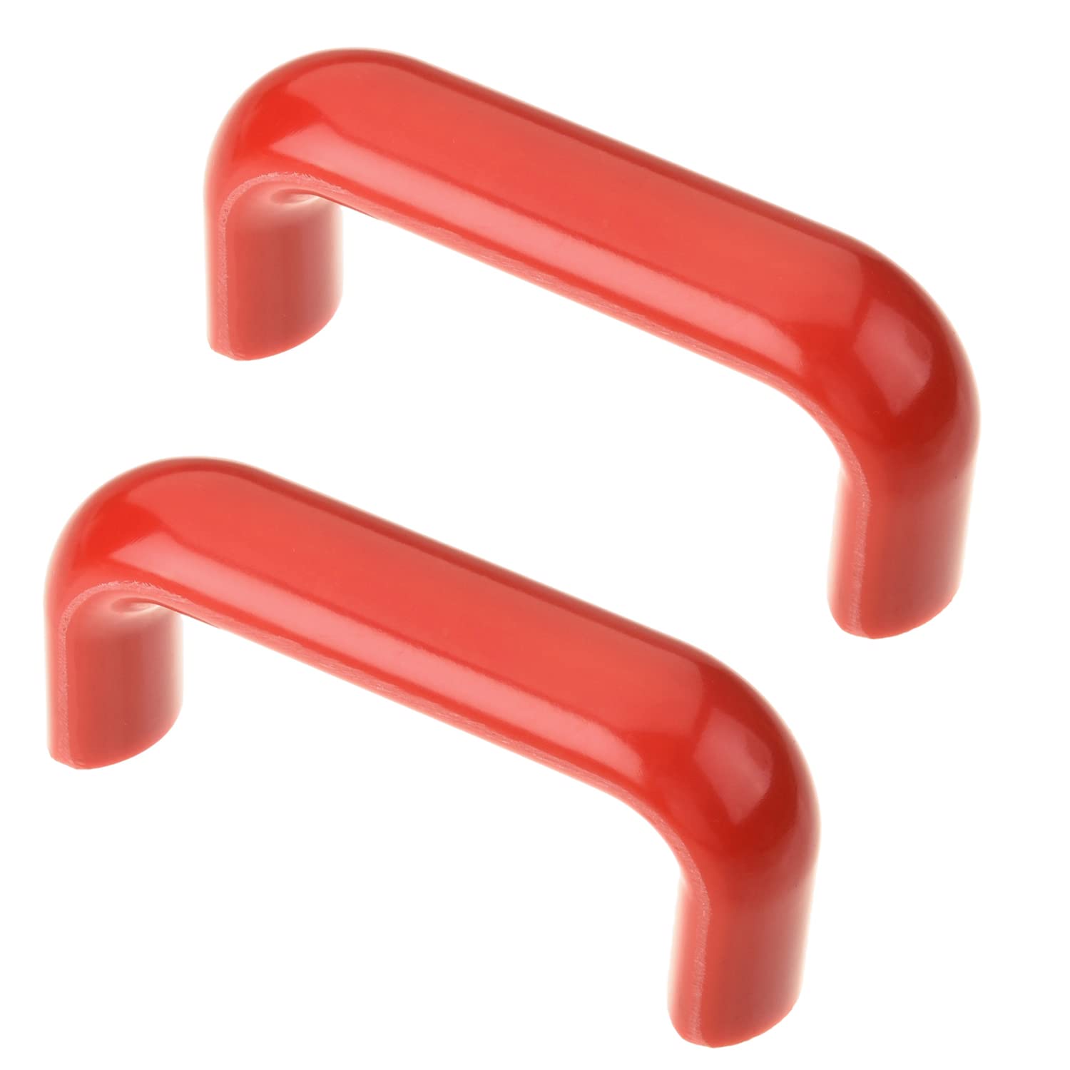 MroMax 2Pcs U Shape Bakelite Pull Handle M6 Thread 3.54" Hole Centers Cabinet Plastic Pulls 90mm Industrial Machine Insulation Handles Red Tone
