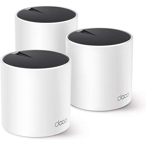 TP-Link Deco X55 Pro AX3000 Whole Home Wi-Fi 6 Mesh System - Coverage up to 6500 Sq.Ft & up to 150 Devices, 2x2.5G WAN/LAN Ports, 4 Streams, Wired Ethernet Backhaul, Ideal for 1Gig+ Internet, 3-Pack