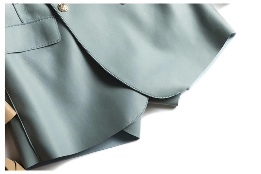Skorts da donna in vera pelle stile chic culottes gonna bottoni hip sexy streetwear pantaloncini con