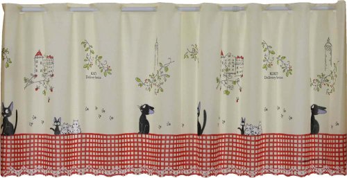 Image of Studio Ghibuli Kiki's Delivery Service Cafe Curtain Walking Jiji Made in Japan