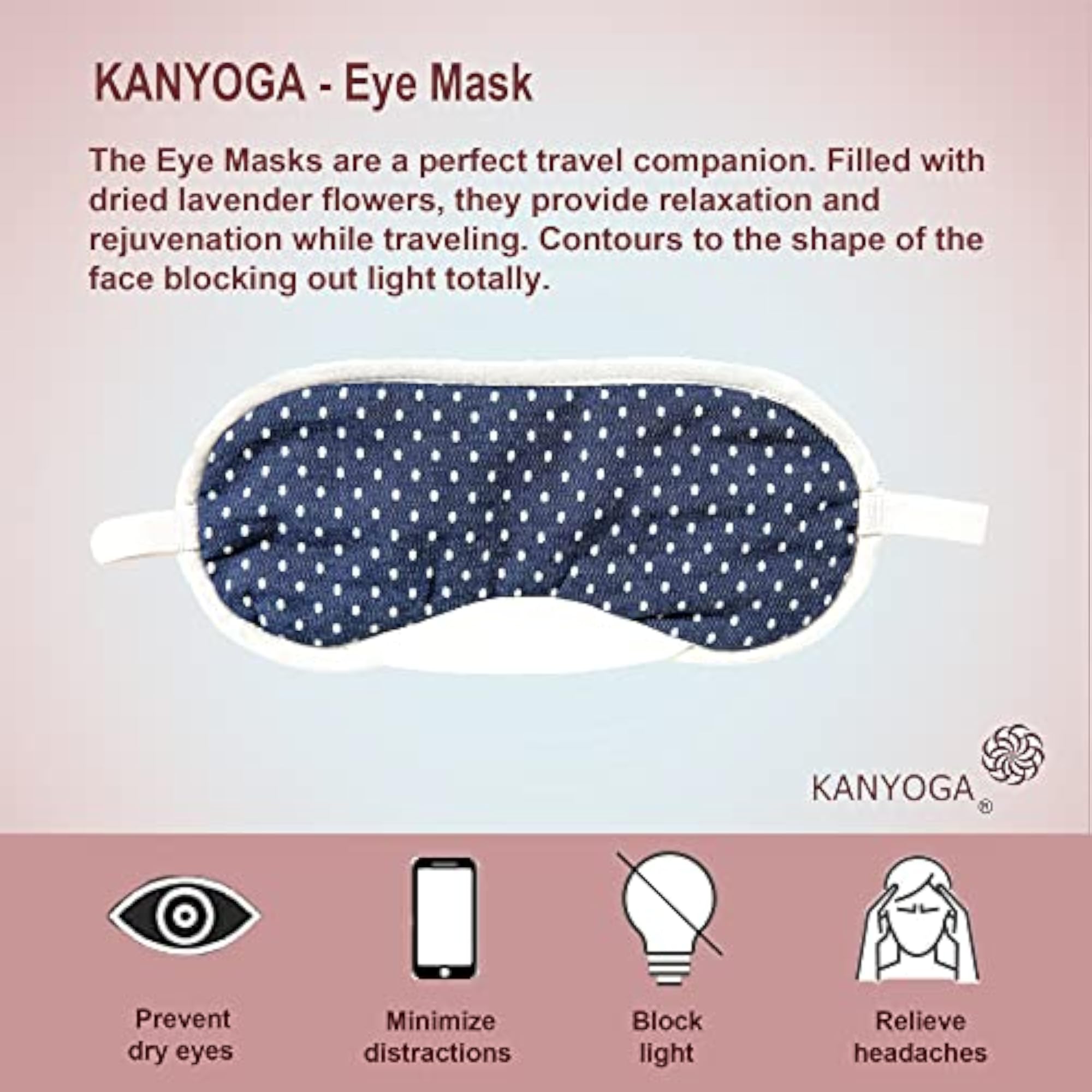Cotton Eye Mask with Organic Lavender for Travel, Relaxation