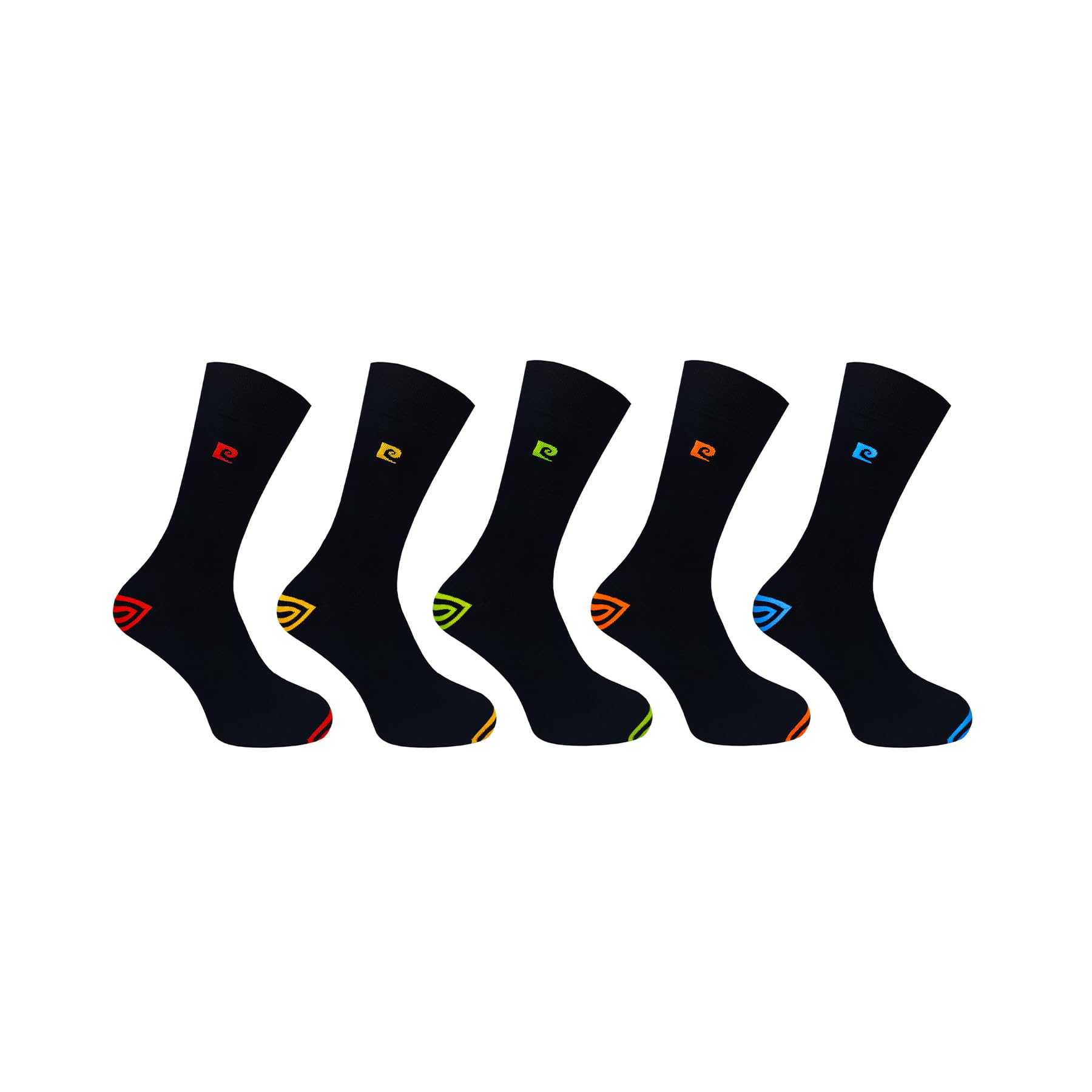 Pierre Cardin Men's Black 5 Pack Stripe H&T Bamboo Socks 7-11