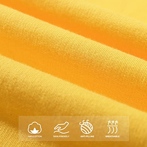 Amy Coulee Men’s Breathable Sweatpants Cotton Elastic Waist Running Pants (Yellow, M) #TOP5
