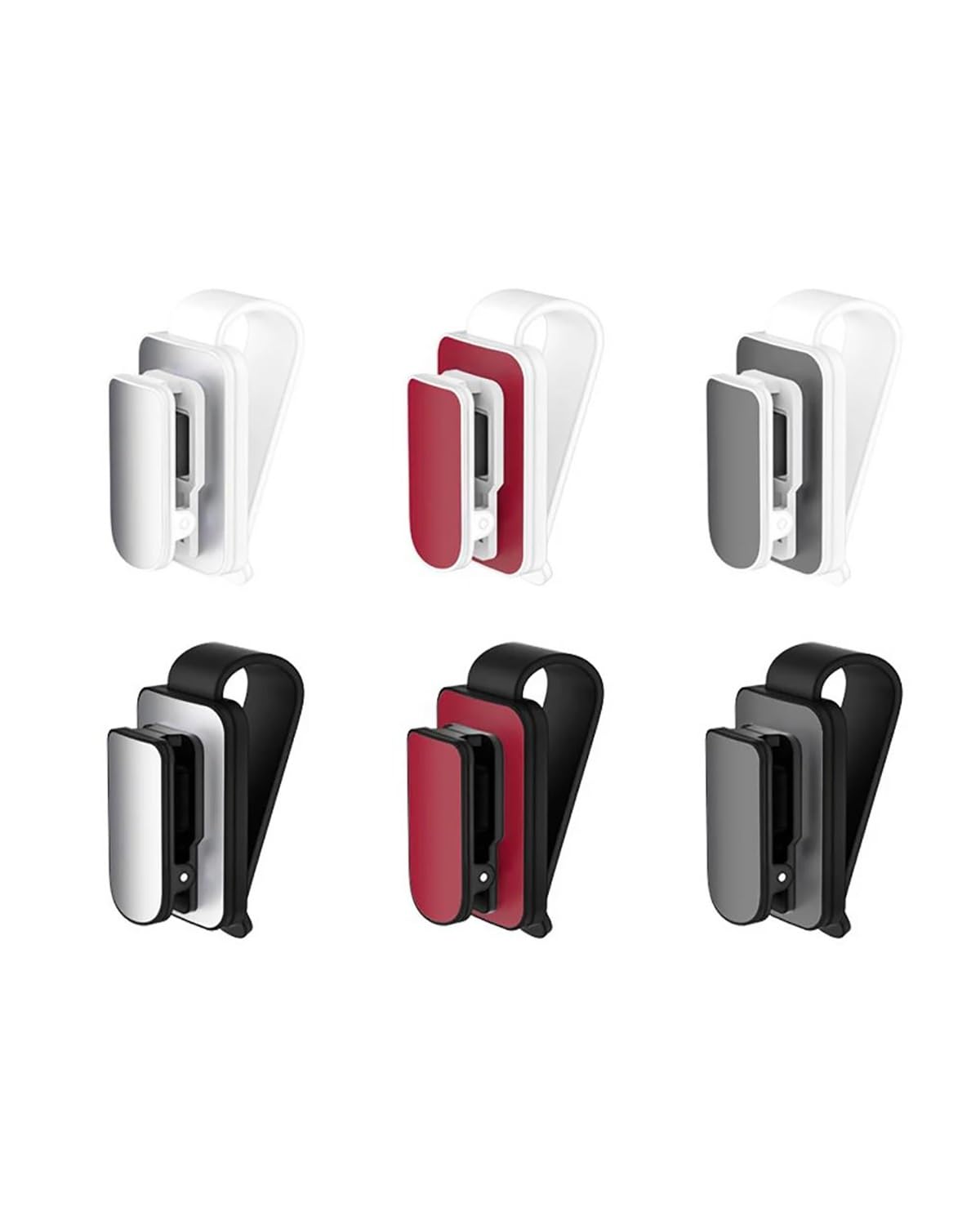 Portaocchiali da Sole 1 pz Supporto Universale per Occhiali da Sole per Auto Supporto per Occhiali da Vista per Visiera Parasole Biglietto per Occhiali Clip di Fissaggio Accessori (Nero-Rosso)