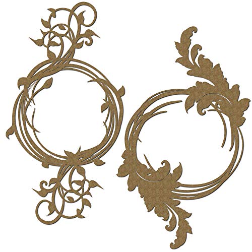 Flourish Vine Frame - Scrapbooking Laser Cut Chipboard - 2 Piece Set