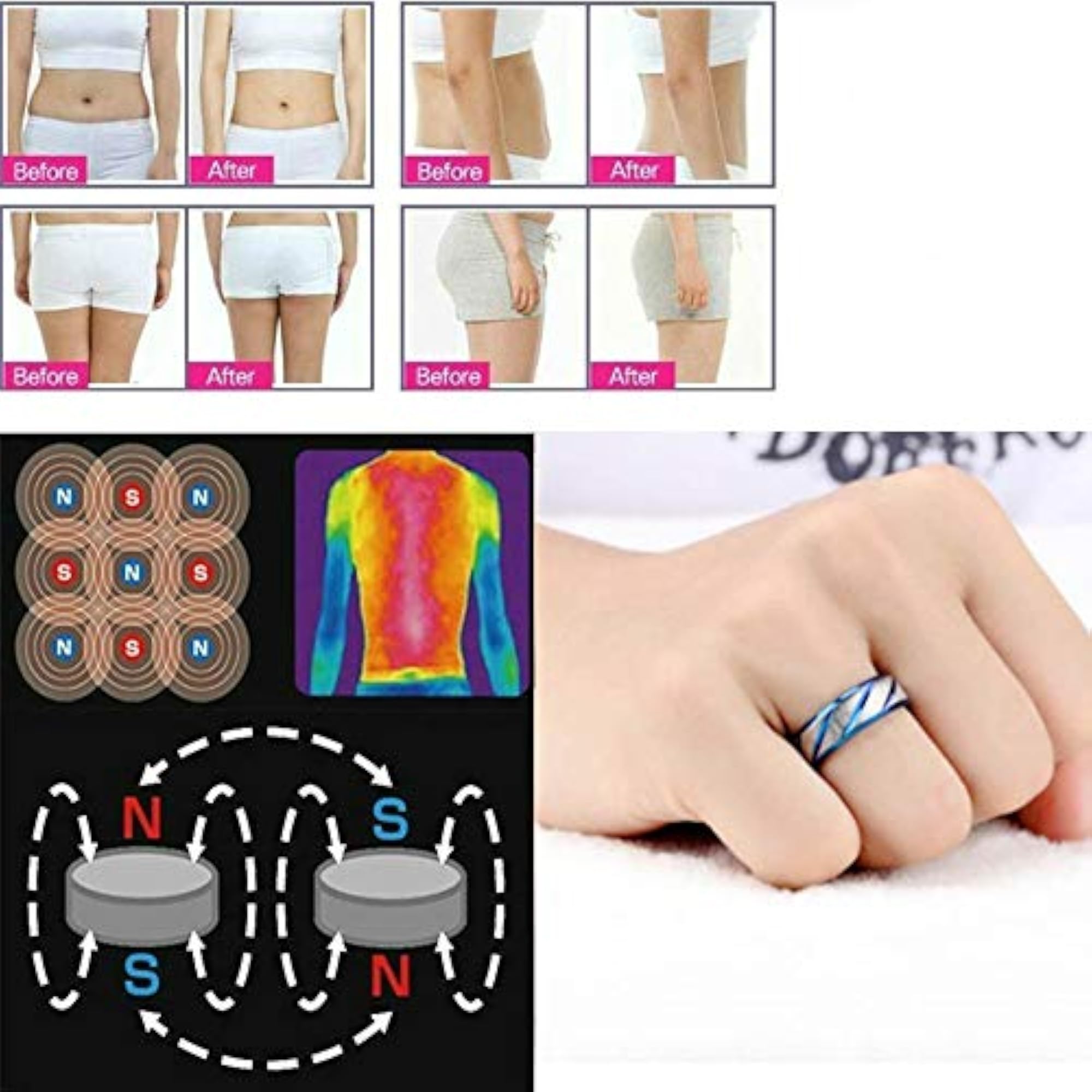 Stainless Steel Magnetic Weight Loss Ring, Slimming Tool
