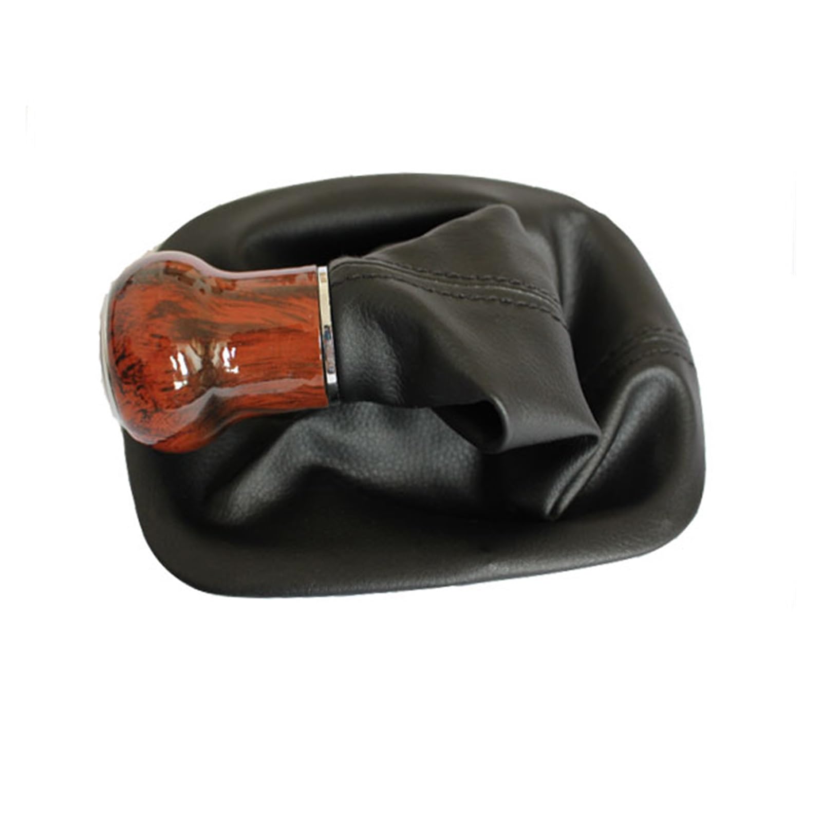 Jsyalmslw 5 Speed Gear Shifter Knob For Passat B5 2001 2002 - 2005 Pu Leather / Wood Upgrade
