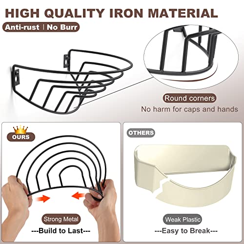 HYDERMUS-Hat-Rack-for-Wall-2-Pack-for-30-Baseball-Caps-Metal-Hat-Organizer-Compact-Hat-Hangers-for-Closet-Hat-Storage-Wall-Mount-Ball-Cap-Holder-Display-for-Bedroom-Entryway-Black