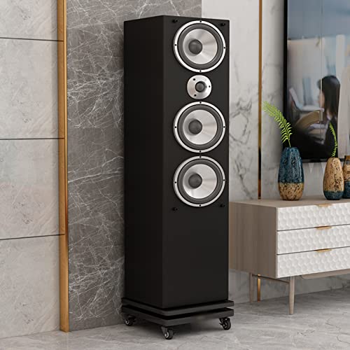 Floors Speaker Stands with Wheels, Speaker Isolation Feet Platform, Mobile Base, Riser Stabilizer for Standard Speaker