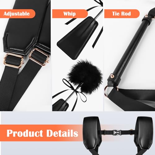 Image of Sex Bondage BDSM Kit Couples Sex Toys, TAJIAWEY Adjustable Lover's Doggy Style Strap Sex Harness Restraint Device, BDSM Restraints Set for SM Game Play Sex Things for Couples Kinky