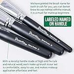 Bueart Design 19Pcs ULTRA SOFT Black labeled Makeup Brushes set Contains large powder Flat Foundation Blending Blush Face contour Concealers Brush (16Pcs Matte Black S) - Image 5