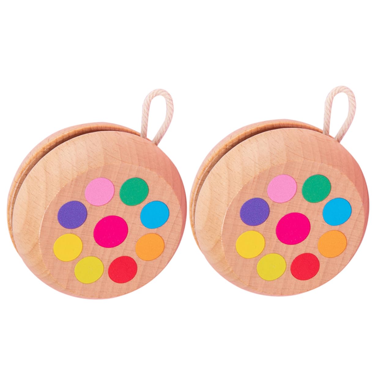 SUPVOX Wood Yo-yo Balls 2pcs Children's Fingertip Toy Chinese for Boys and Girls Toy Boys and Girls