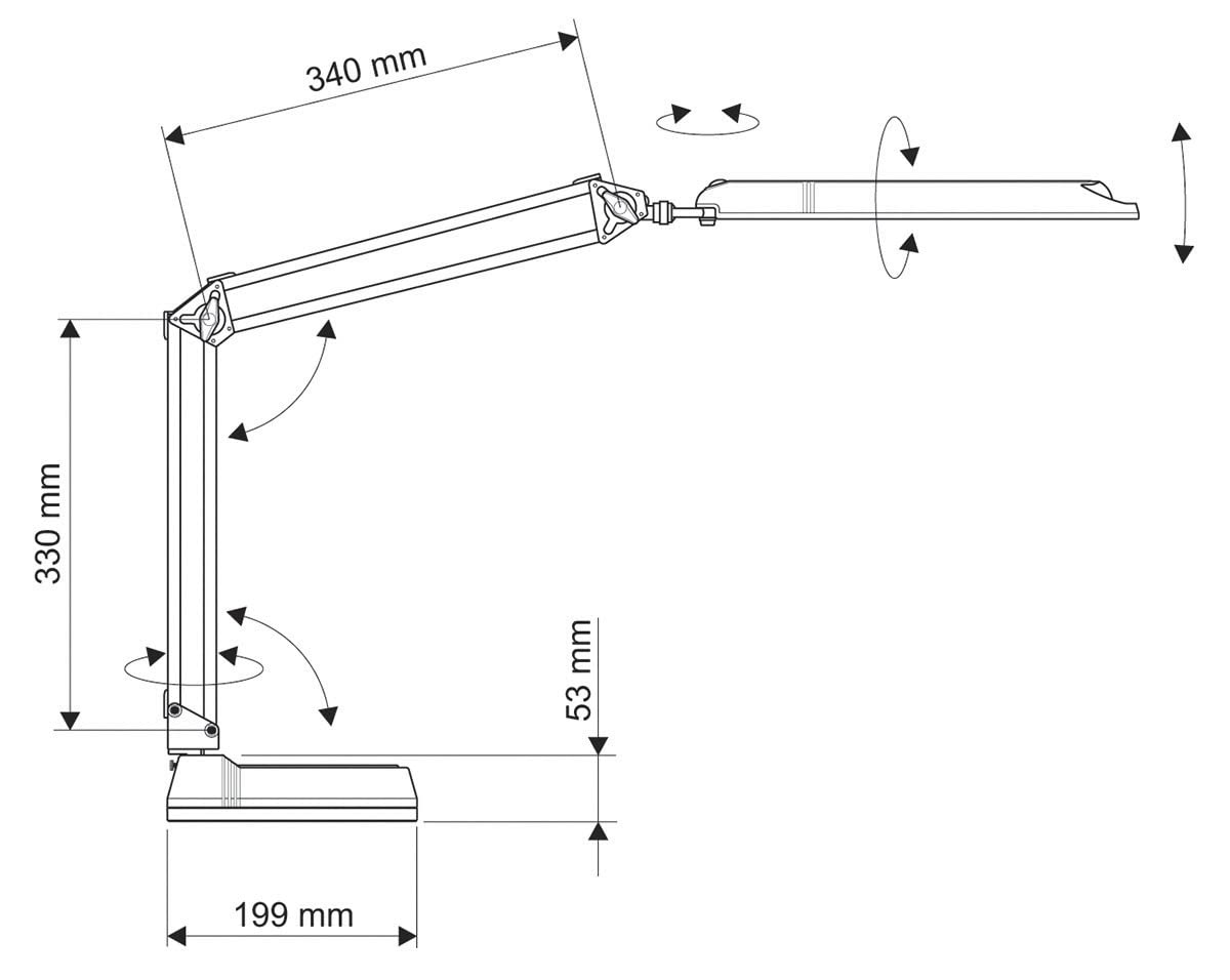 Maulatlantic Schreibtischlampe, Energiespar-Leuchte, Standfuß, 1700 Lux, 6500 Kelvin, 11 W, GS-geprüft, weiß, 8213602 [Energieklasse A]