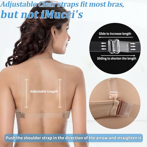 iMucci Clear Bra Straps 3 Pairs Shoulder Strap with 3pcs Clear Back Straps2
