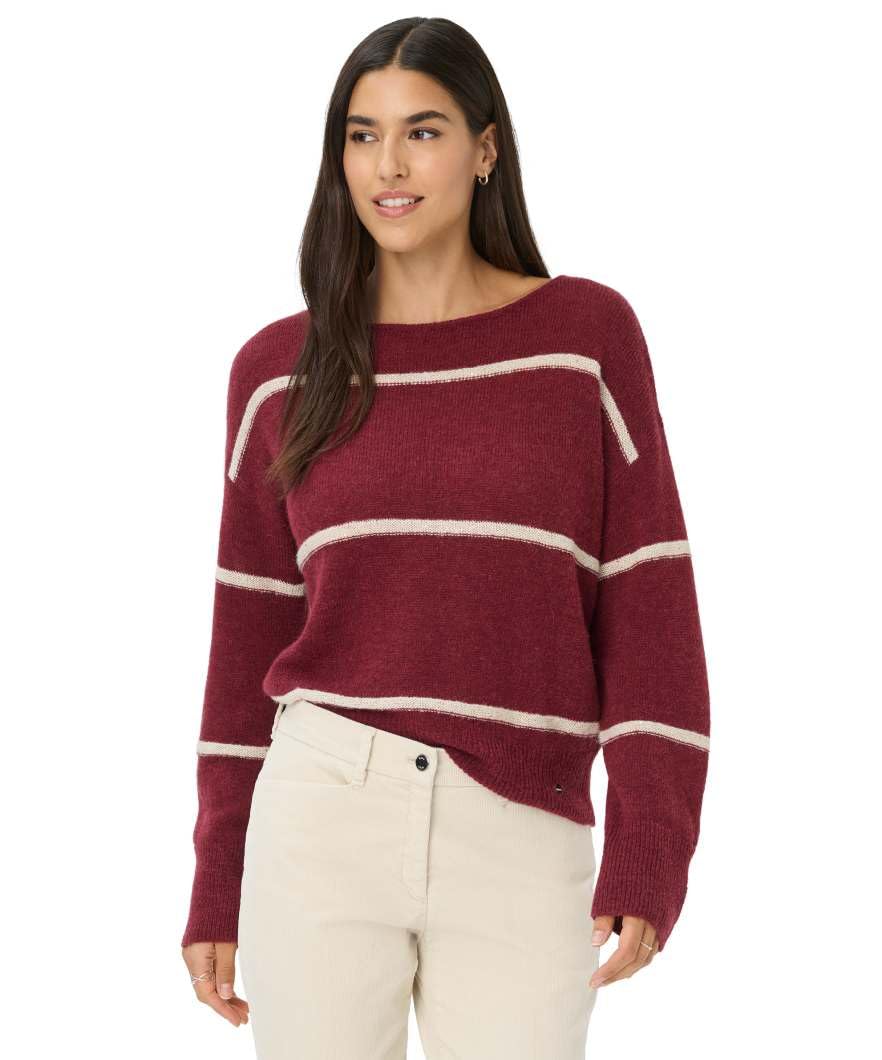 BRAX Sweter pullover Kobiety Style.lisa Lightweight Alpaca Sequins Stripe