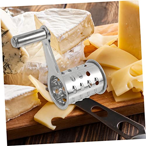 SOLUSTRE 2 piezas rallador de queso manual giratorio acero inoxidable miniatura 5