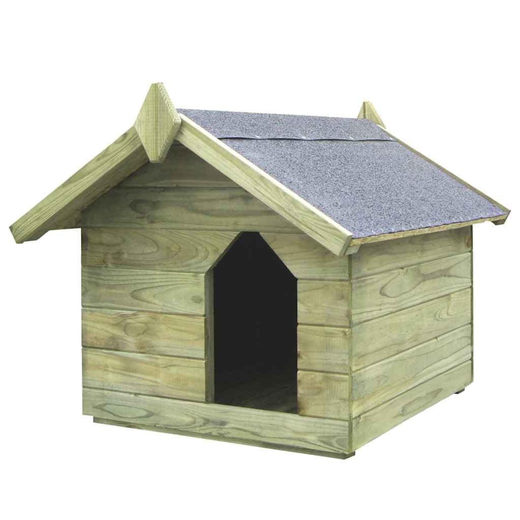 Cuccia per cani in legno di pino impregnato con tetto in carta catrame impermeabile, struttura del tetto apribile per una facile pulizia e ventilazione, resistente alle intemperie e alla muffa
