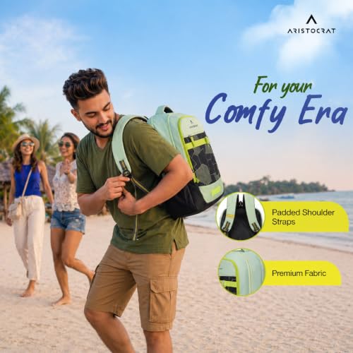 Image of Aristocrat Buzz Casual Backpack 30L | 3 Compartments with Quick-Access Front Pocket | Padded Shoulder Straps & Side Bottle Holders | Office & Travel Backpack for Men & Women