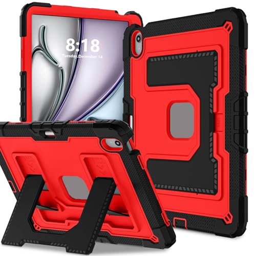 Étui rigide iPad Air 13 pouces M4 antichoc avec porte-crayon et support rouge
