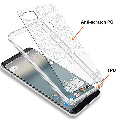 Google Pixel 2 Xl Case,Topnow [Anti-Scratch Pc + Shockproof Anti-Drop Soft Tpu] Advanced Printing Pattern Phone Cases Glossy Drawing Design Cover For Google Pixel 2 Xl(White Flower) #TOP4