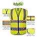 GripGlo Reflective Safety Vest, Bright Neon Color with 2 Inch Reflective Strips - Orange Trim - Zipper Front