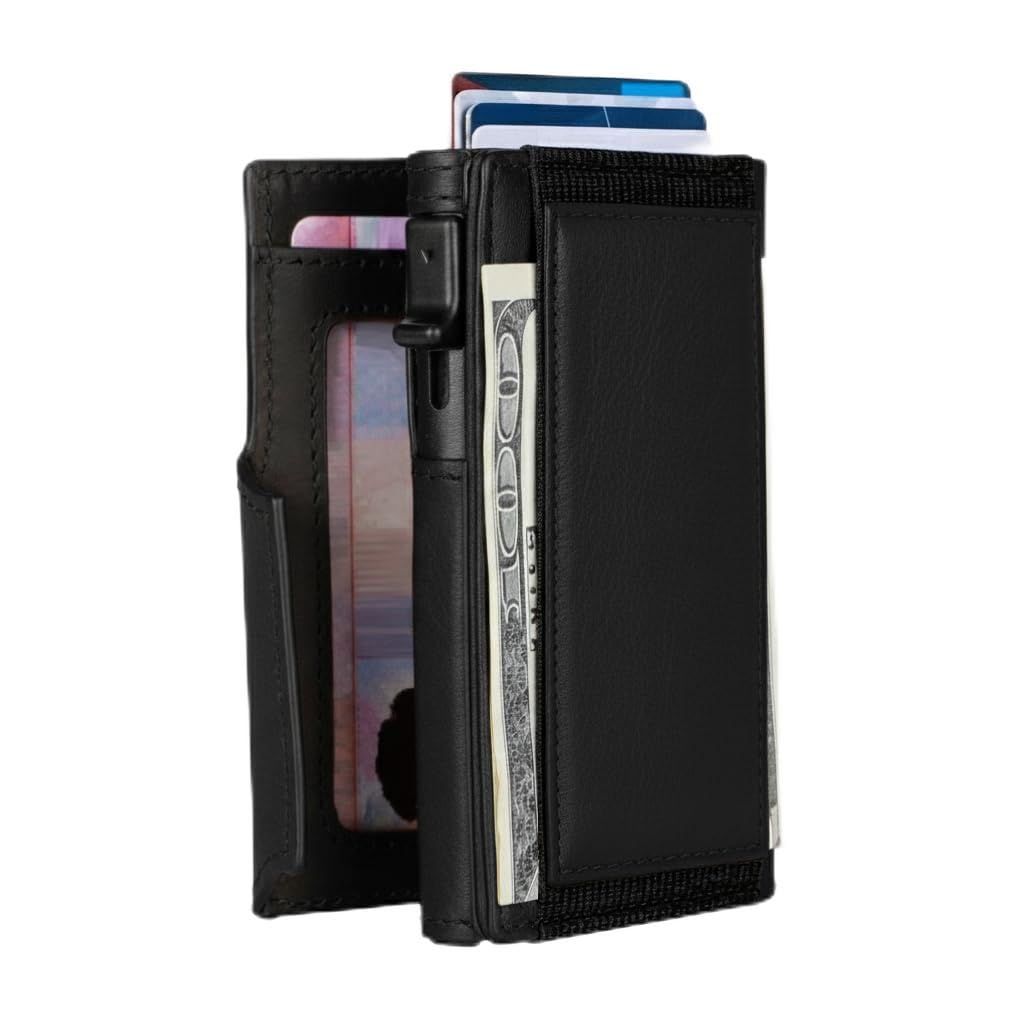 Minimalist Pop Up Wallet for Men | RFID Blocking Credit Card Holder Wallet with Money Clip | Mens Wallet Slim Bifold Front Pocket Metal Case with Gift