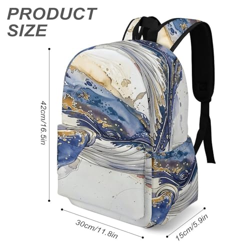 A Picture of A Whale Printed Backpack Water-Resistant Pack Stylish Bag Lightweight Travel Backpack3